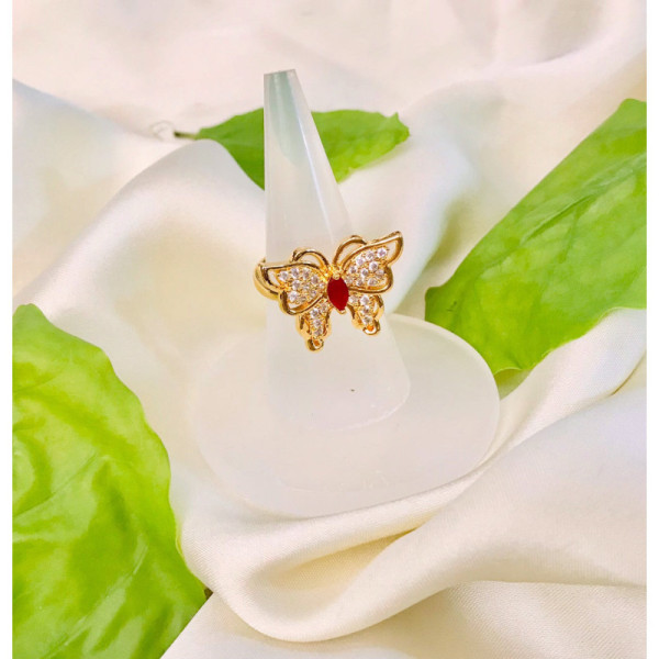 Zircon Butterfly Ring-05 (Ruby)