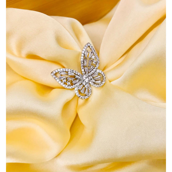 Zircon Butterfly Ring-04 (Silver)