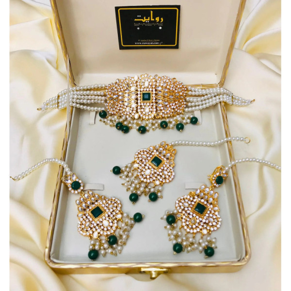 Jodha Choker Set (Green)