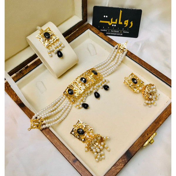 Hyderabadi Choker Set-25 (Black)