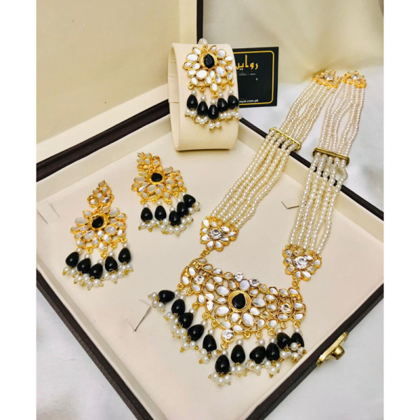 Kundan Mala Set (Black)