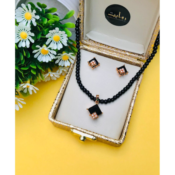 Zircon Mala Set-15 (Black)