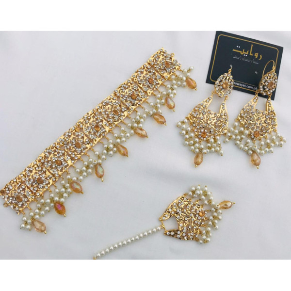 Hyderabadi Choker Set-11 (Golden)