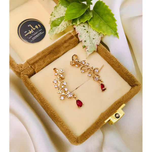 Zircon Ear-cuff-15 (Maroon)