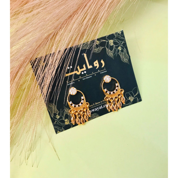 Digital Zircon Earring-22 (Champagne)