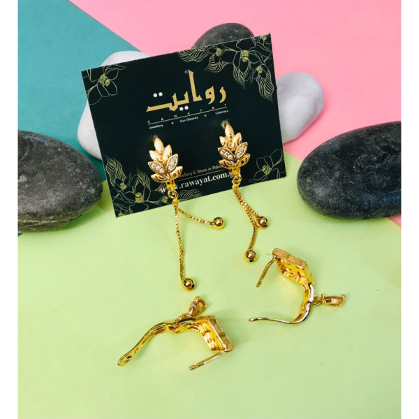 Digital Zircon Earring-18 (Golden)