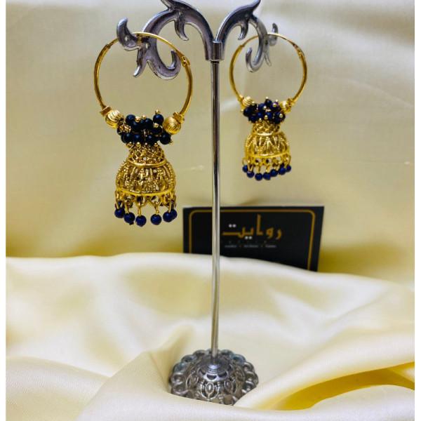 Oxidized Jhumka-115 (Dark Blue)