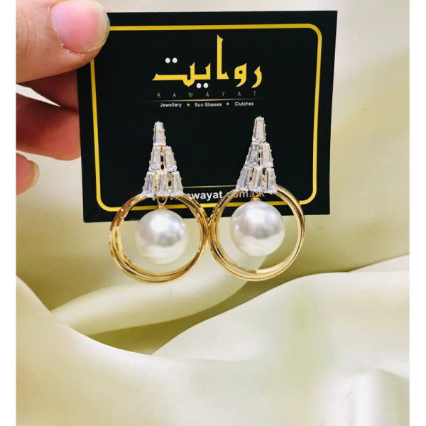 Zircon Earring-77 (Pearl)