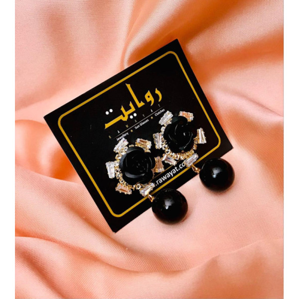 Zircon Earring-36 (Black)