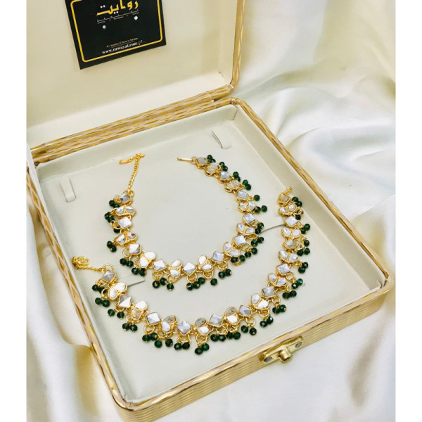 Kundan Anklet-14 (Green)