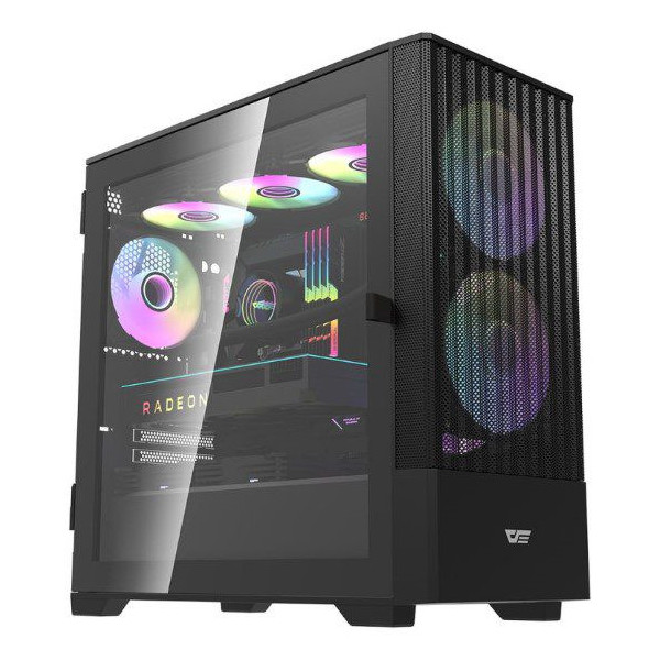 Darkflash Dk415 m-Atx Black with 2x140mm Argb fan pc case