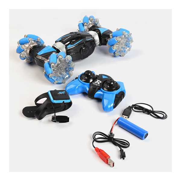 REMOTE CONTROL STUNT CAR WITH HAND SENSOR & LIGHT / MUSIC | BLUE