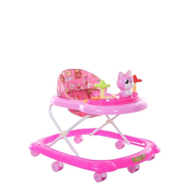 Pink colour baby walkers with rattles