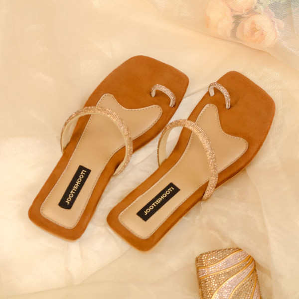 Dusky Diamanté Slides