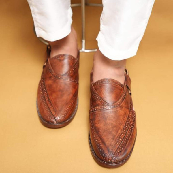 Leather Broke Peshawari Chappal-705