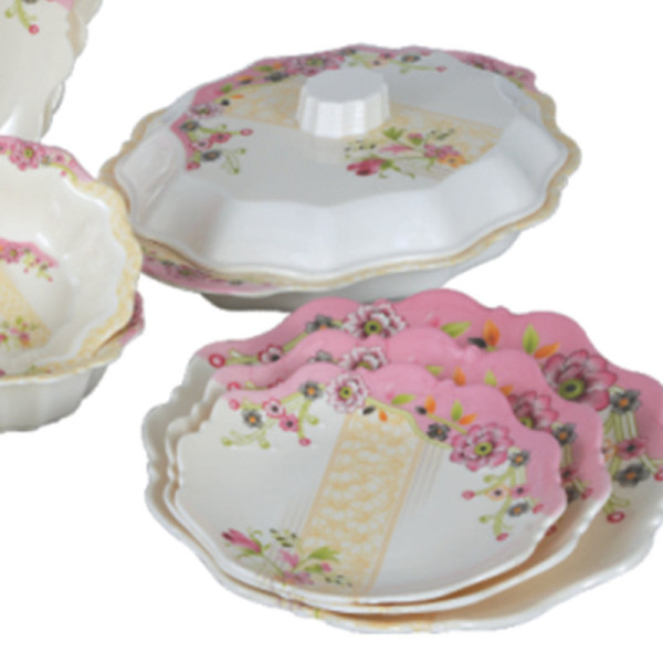 72 Pieces Opel Melamine Single Glaze Dinnerware Set