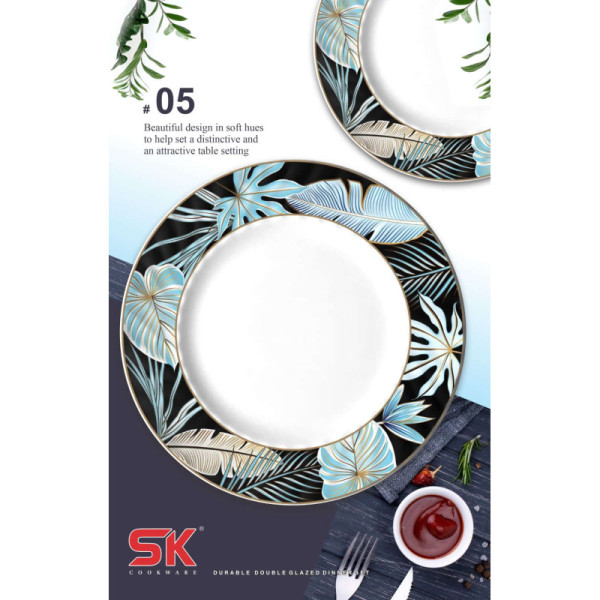 69 Pieces Melamine Double Glaze Dinnerware Set - Nukhba 05