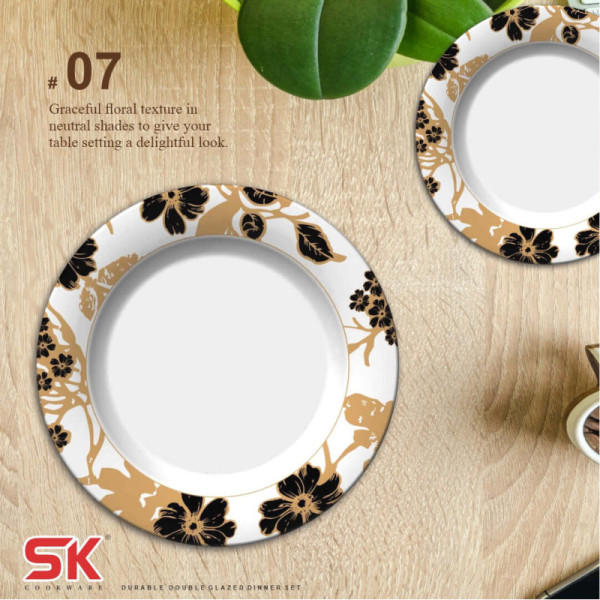 69 Pieces Melamine Double Glaze Dinnerware Set - Nukhba 07