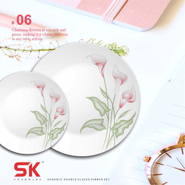 69 Pieces Melamine Double Glaze Dinnerware Set - Nukhba 06