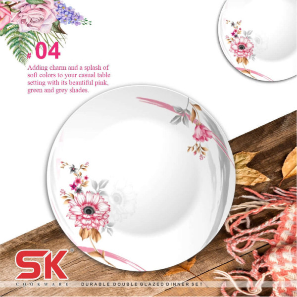 69 Pieces Melamine Double Glaze Dinnerware Set - Nukhba 04