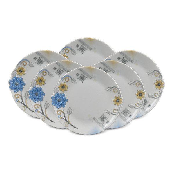 Set of 6 Round Shape Single Glaze Gulishtan Rice Plates