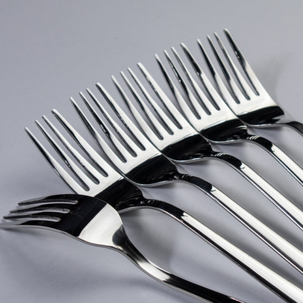 6 Pieces Stainless Steel Table Forks Set - 14 Gauged (Plain)