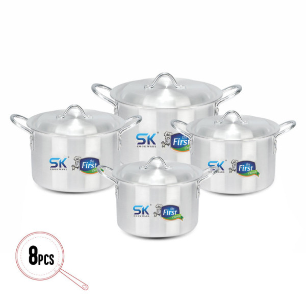 08 Pieces Aluminum King Casserole Set - 33 to 40 cm