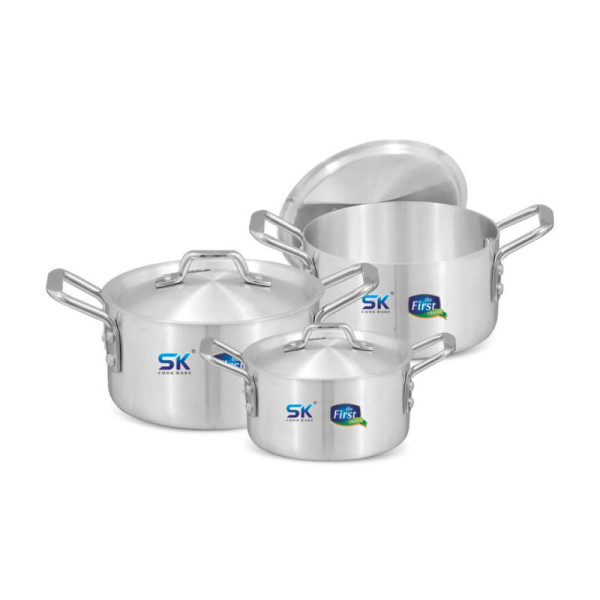 6 Pieces Aluminum Stock Pot Set 5/7