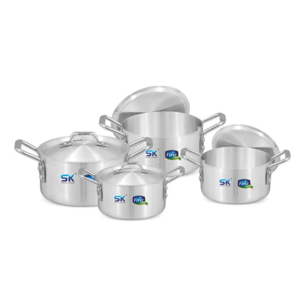 8 Pieces Aluminum Stock Pot Set 1/4