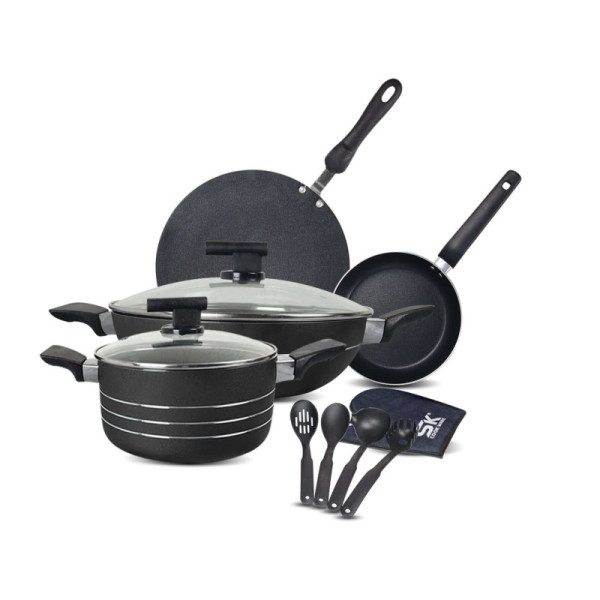 11 Pieces Unbeatable Non Stick Gift Set - Black