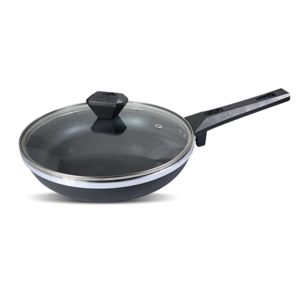 26cm Non Stick Daffodil Frypan with Glass Lid - Gray