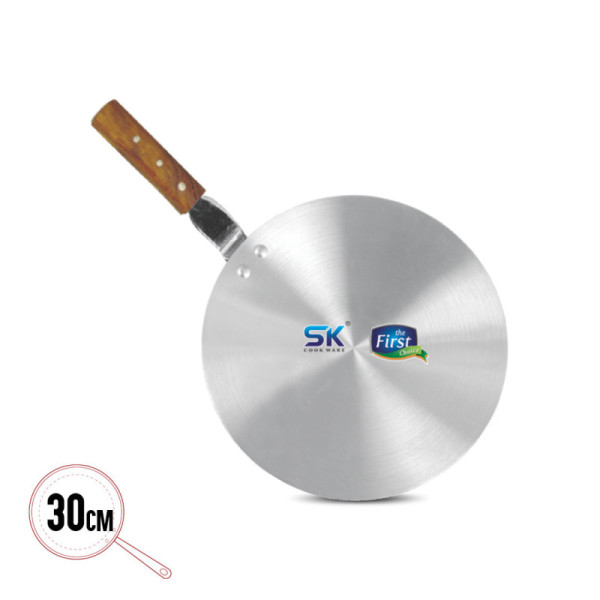 Aluminum Metal Finish Tawa/Griddle/Paratha Pan with Strong Wooden Handle