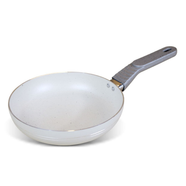 Non Stick Marble Coated Royal Frying Pan - Off White