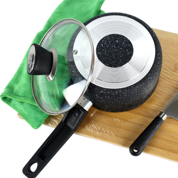 Black Marble Coated Sauce Pan