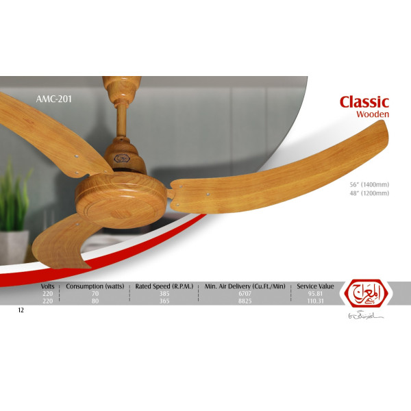 AL Meraj Fans Classic Wood Ceiling Fan