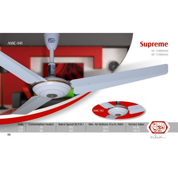 AL Meraj Fans Supreme Ceiling Fan 56- Cooper Wire