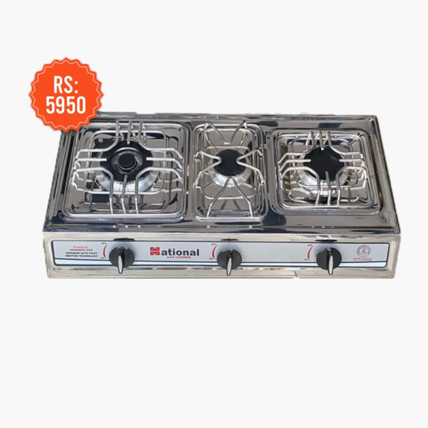 National Gas Stove 3 Burner Model 3100 Slim