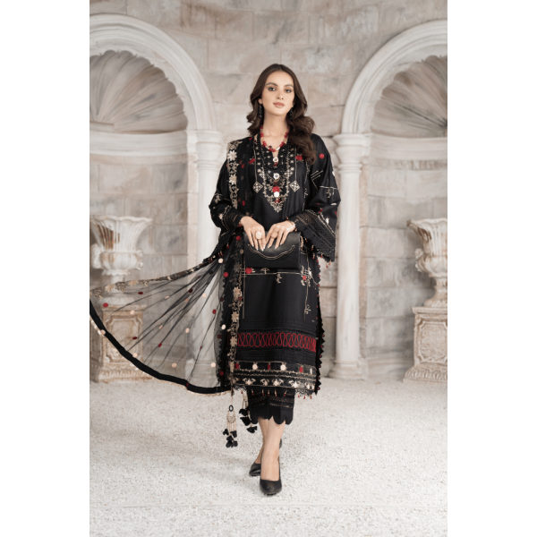 3 Piece Embroidered Lawn Suit | Mann Mayal Collection