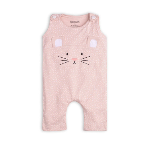 Girls Cat Embroidered Romper