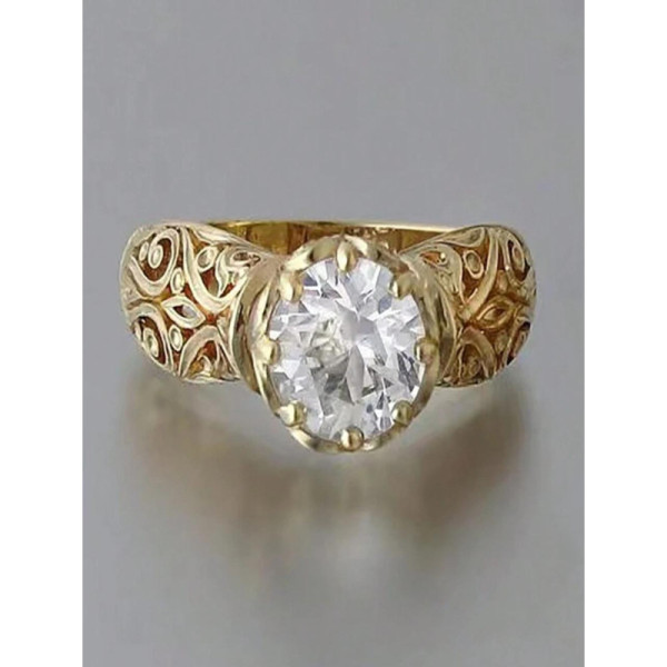 DELICATE WHITE HOLLOW OUT FLOWER PATTERN RING