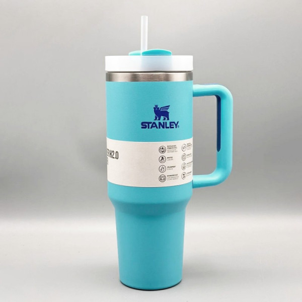 Stanley Tumbler Mug With Lid & Straw Blue