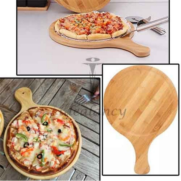 Bamboo Pizza Wooden Plate 10 Inches