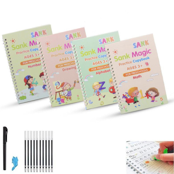 4 PCS Magic Practice Copybook for Kids