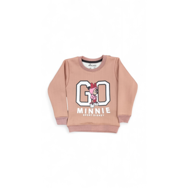 Go Minnie Peach Pink Embossed Fleece Sweatshirt