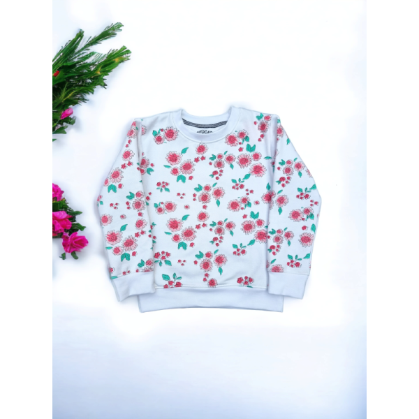 Spring Flower All Over Winter Fleece Sweatshirt