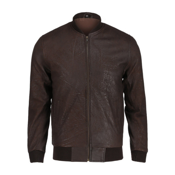 Snuff Style Real Bomber Leather Jacket Brown Color  No reviews