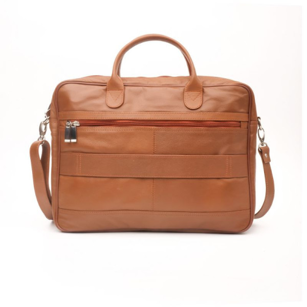 Executive Leather Laptop Bag-Tan