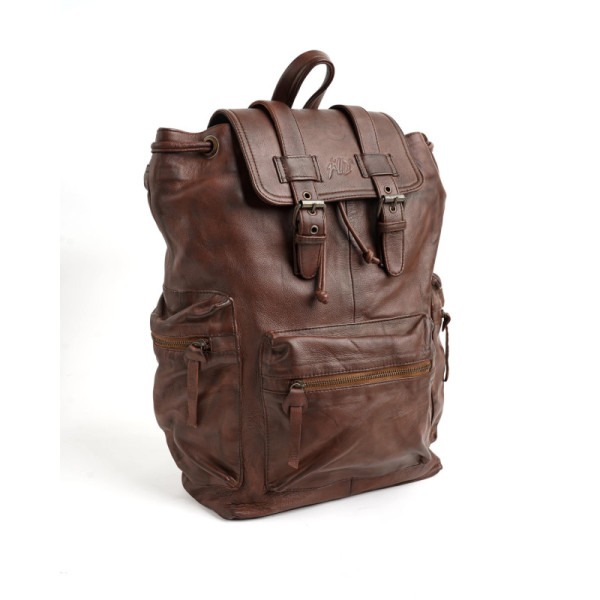 Leather Backpack Travel Laptop Office Bag - Tan