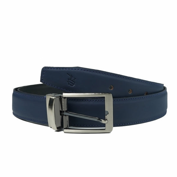 BLACK BLUE Double Sided Reversible Men's' Leather Belt