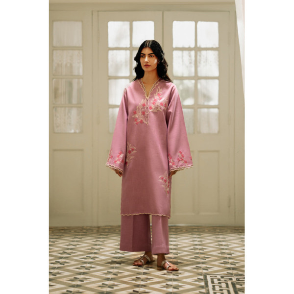 2 Piece - Embroidered Khaddar Suit